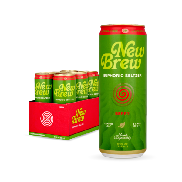 New Brew Kratom and Kava Infused Seltzer - Berry