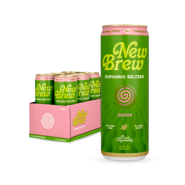 New Brew Kratom and Kava Infused Seltzer - Guava
