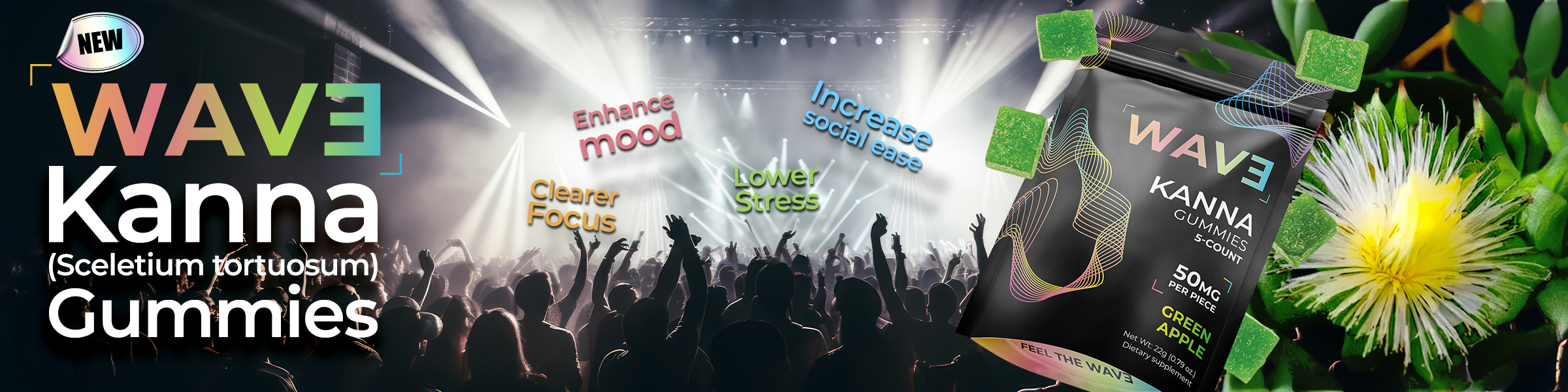 Wave Kanna Gummies- Green Apple