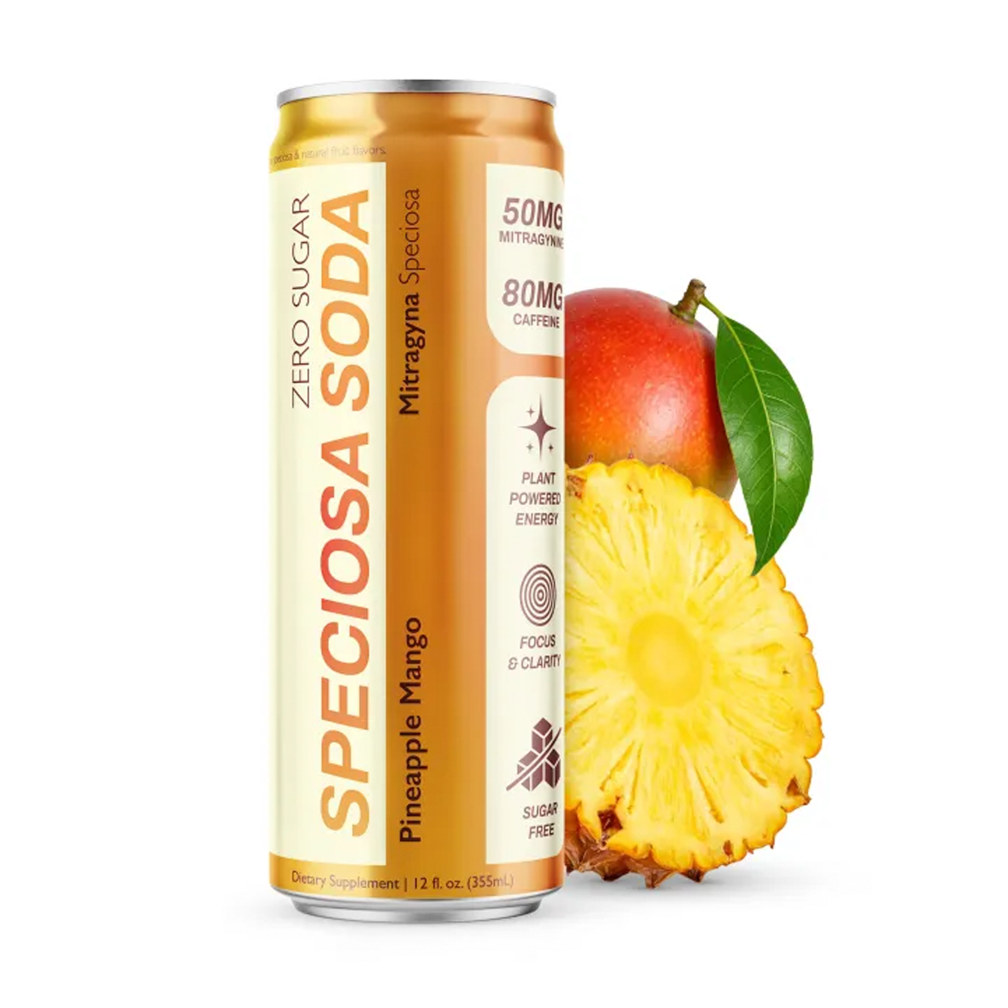 Speciosa Soda: Pineapple Mango Zero Sugar (12 Pack) - Image 2