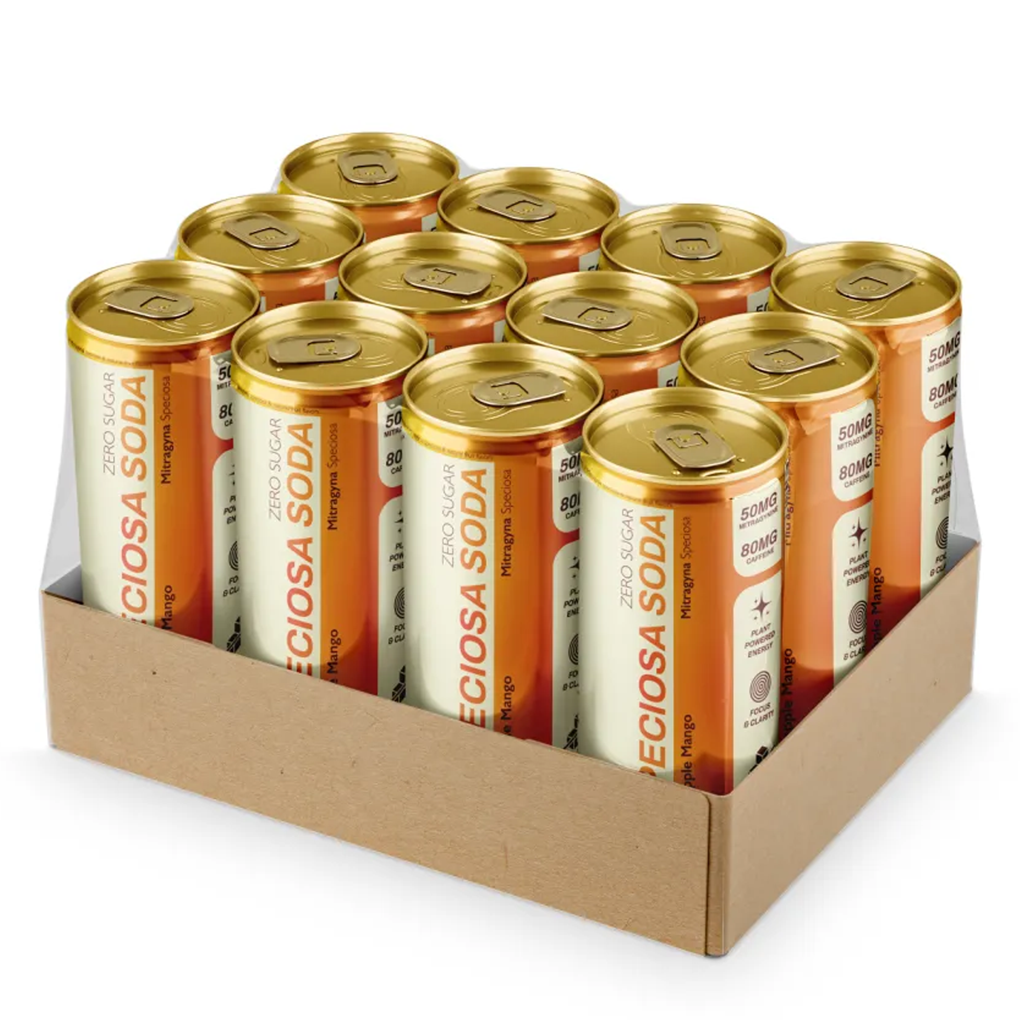 Speciosa Soda: Pineapple Mango Zero Sugar (12 Pack)